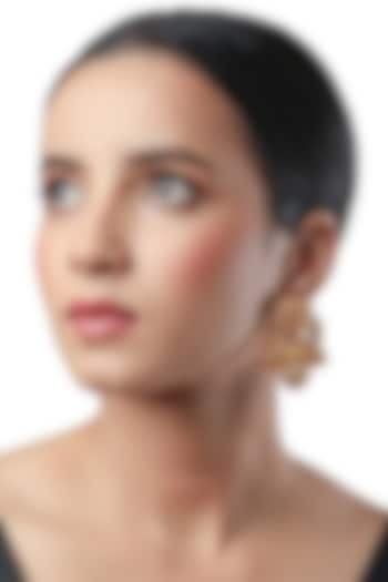 Micron Gold Finish Kundan Polki Dangler Earrings by Hrisha Jewels at Pernia's Pop Up Shop