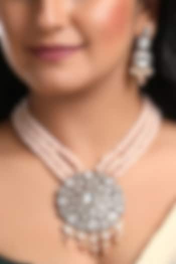 Two-Tone Finish Kundan Polki Mala Set by Hrisha Jewels at Pernia's Pop Up Shop