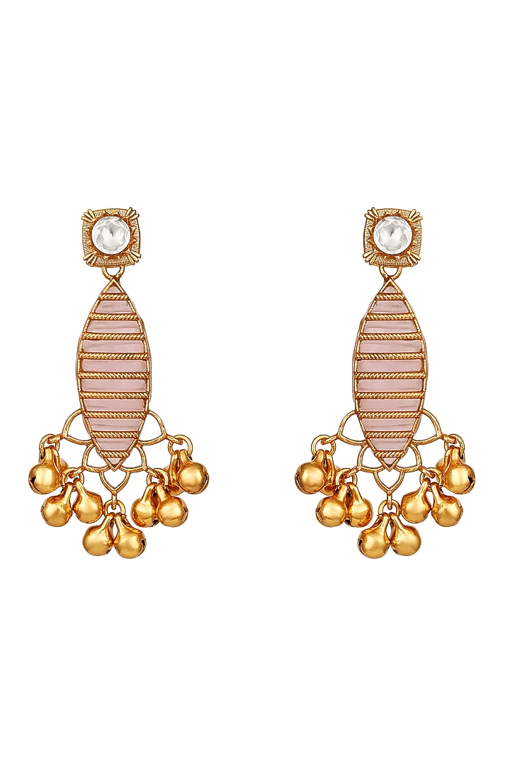 Gold Finish Moissanite Kundan Polki & Mother Of Pearl Necklace Set by Hrisha Jewels at Pernia's Pop Up Shop