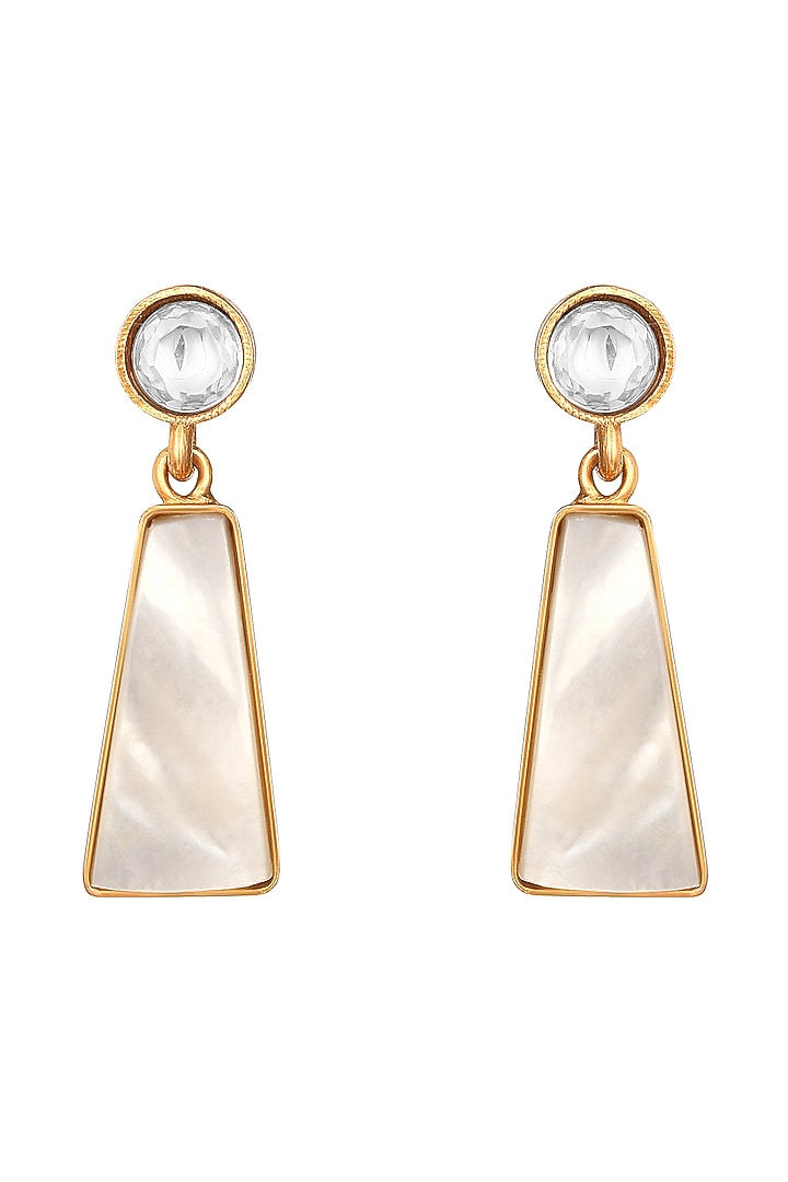Gold Finish Moissanite Kundan Polki & Mother Of Pearl Necklace Set by Hrisha Jewels at Pernia's Pop Up Shop