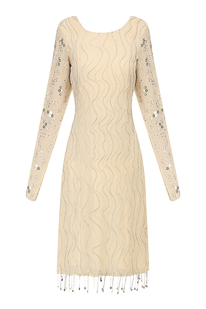 Ivory Embroidered Dress by Mishru
