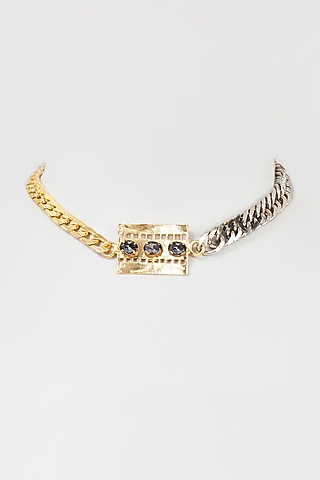 Two Tone Finish Grey Zircon Handmade Choker Necklace by Hetal Shah