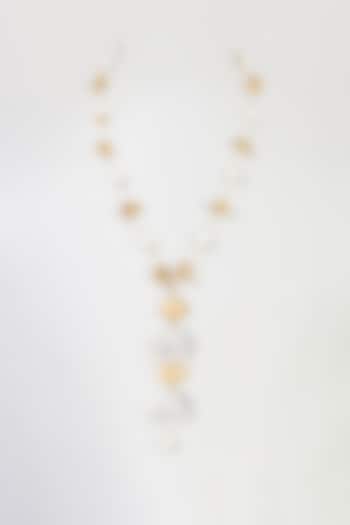 Two Tone Finish Pearl & Ghugri Handmade Long Necklace by Hetal Shah