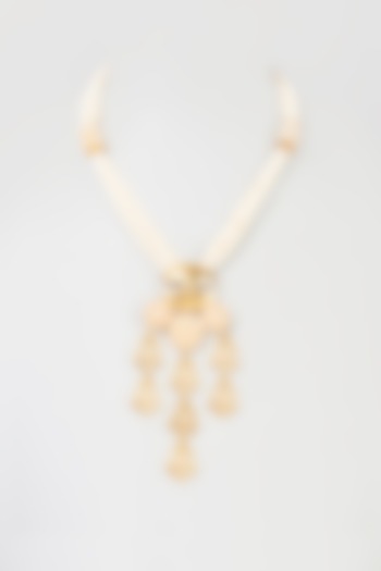 Gold Finish Pearl Handmade Lantern Necklace by Hetal Shah