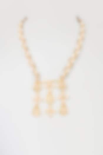 Gold Finish Pearl Floral Lantern Necklace by Hetal Shah