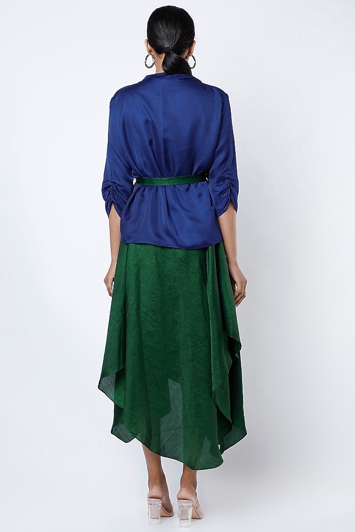 Emerald Green Cocktail Dress With Jacket by Harsh Harsh at Pernia's Pop Up Shop