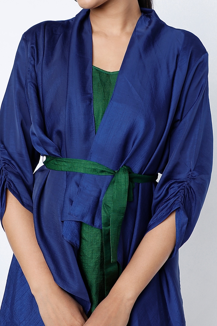 Emerald Green Cocktail Dress With Jacket by Harsh Harsh at Pernia's Pop Up Shop