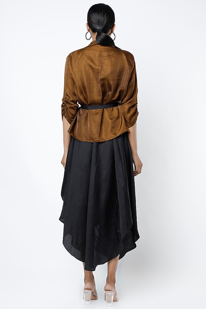 Black High-Low Cocktail Dress With Jacket by Harsh Harsh at Pernia's Pop Up Shop