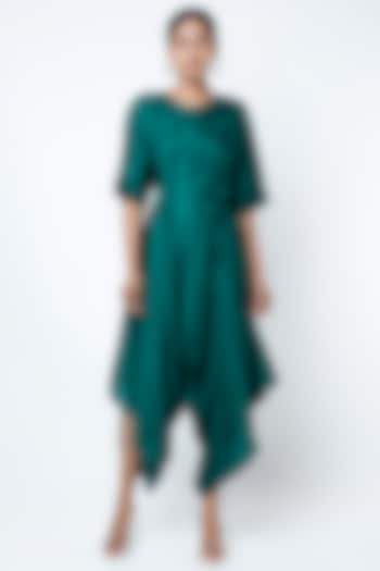Jungle Green Jumpsuit With Belt by Harsh Harsh