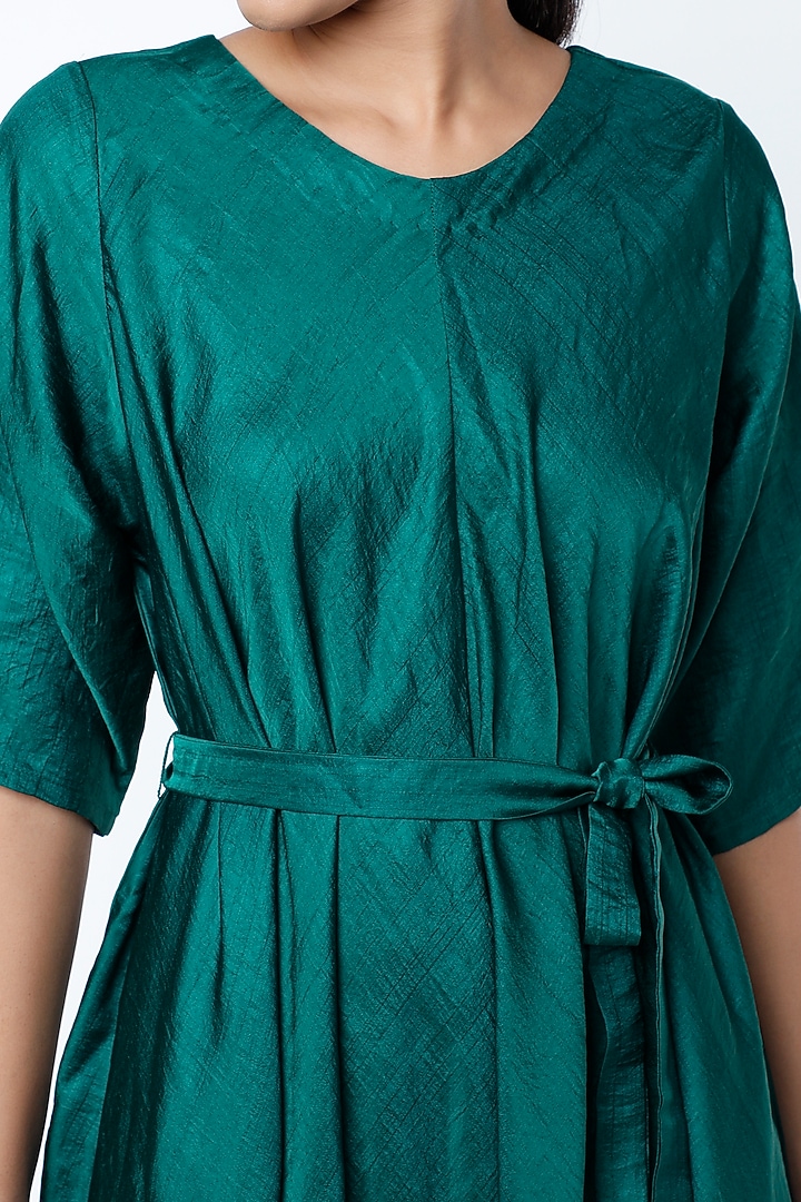 Jungle Green Jumpsuit With Belt by Harsh Harsh at Pernia's Pop Up Shop