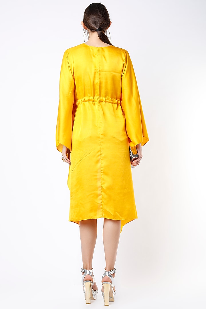 Sunny Yellow Dupion Silk High-Low Top by Harsh Harsh at Pernia's Pop Up Shop