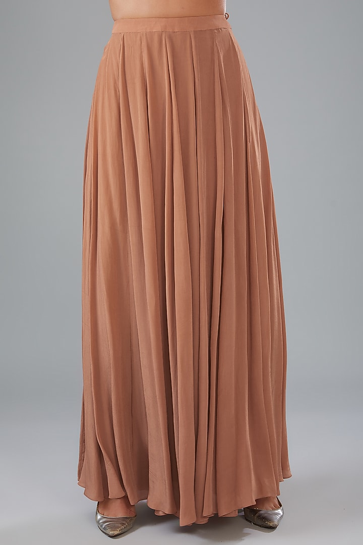 Rust Crepe Skirt Set by HOUSE OF MAANSHREE at Pernia's Pop Up Shop