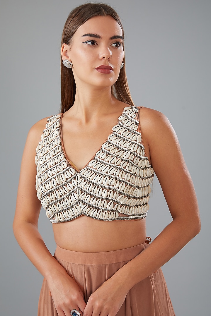 Rust Crepe Skirt Set by HOUSE OF MAANSHREE at Pernia's Pop Up Shop
