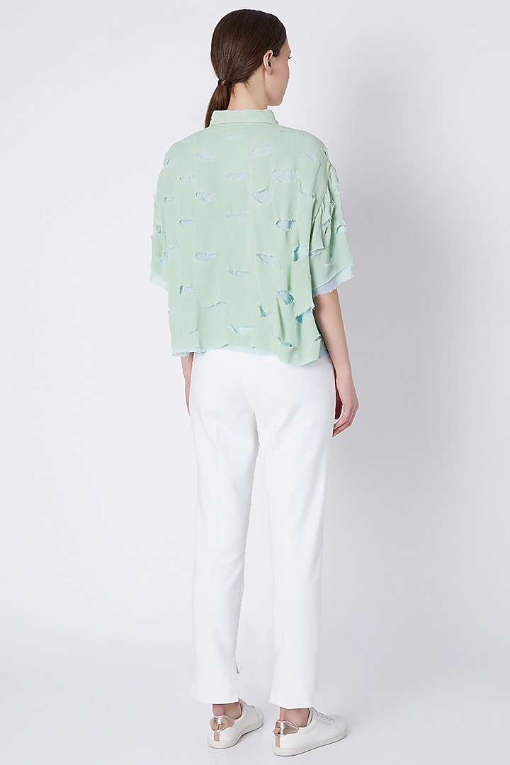 Mint Green Handwoven Shirt by House of Sohn at Pernia's Pop Up Shop