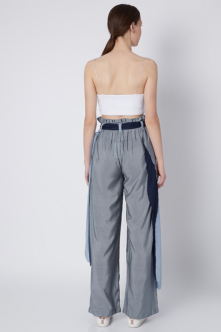 Cobalt Blue Tri-Layered Handwoven Pants by House of Sohn at Pernia's Pop Up Shop