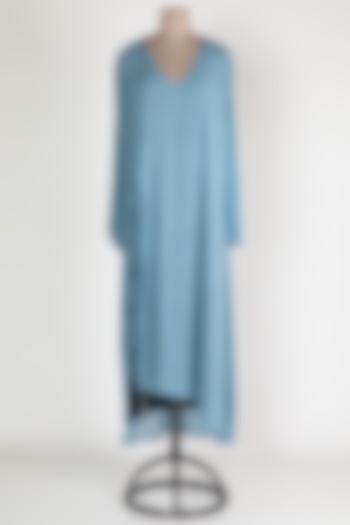 Powder Blue Cotton Midi dress by House Of Sohn