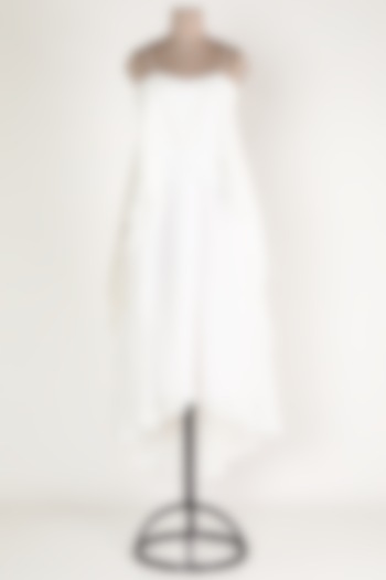 White Layered Midi Dress by House Of Sohn