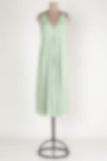 Mint Green Cotton Feather Dress by House Of Sohn