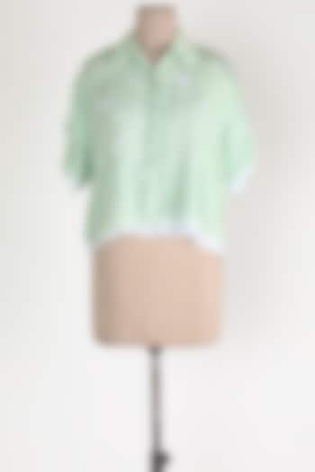 Mint Green Cotton Shirt by House Of Sohn