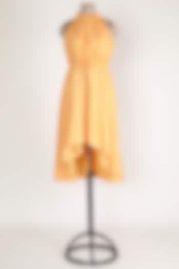 Orange Silk Midi Dress by House Of Sohn