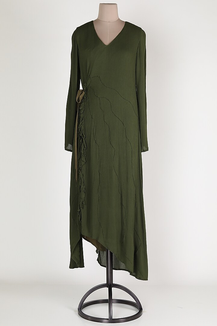 Dark Green Midi Dress by House Of Sohn