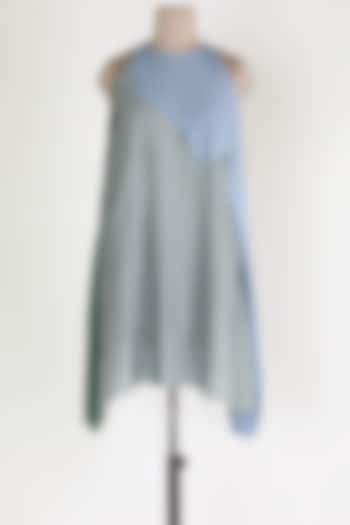 Grey & Blue Midi Dress by House Of Sohn