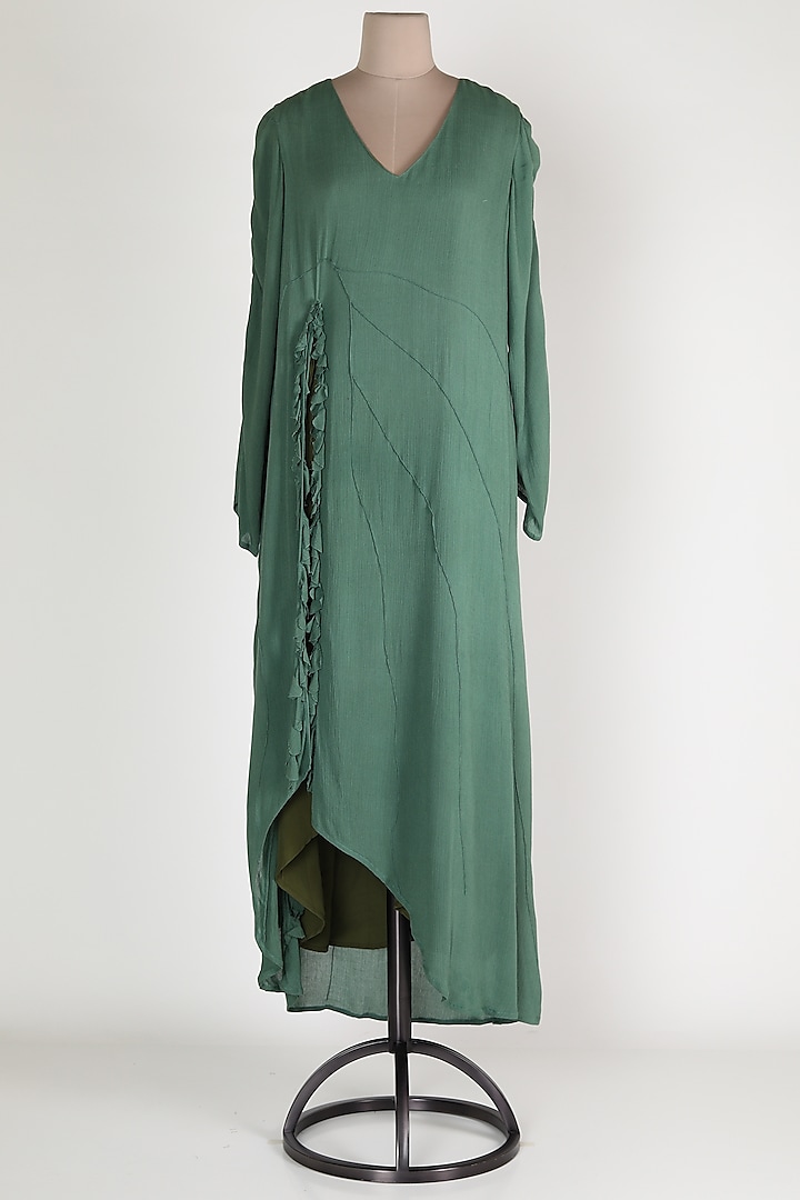 Green Cotton Maxi Dress by House Of Sohn