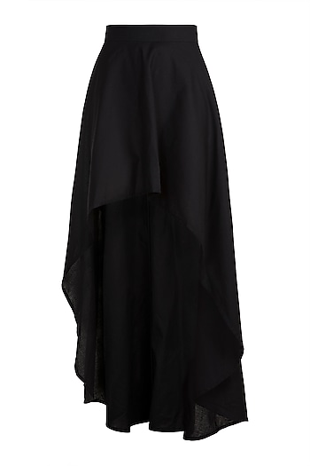 Black Monochrome High-Low Skirt Design by House of Sohn at Pernia's Pop ...