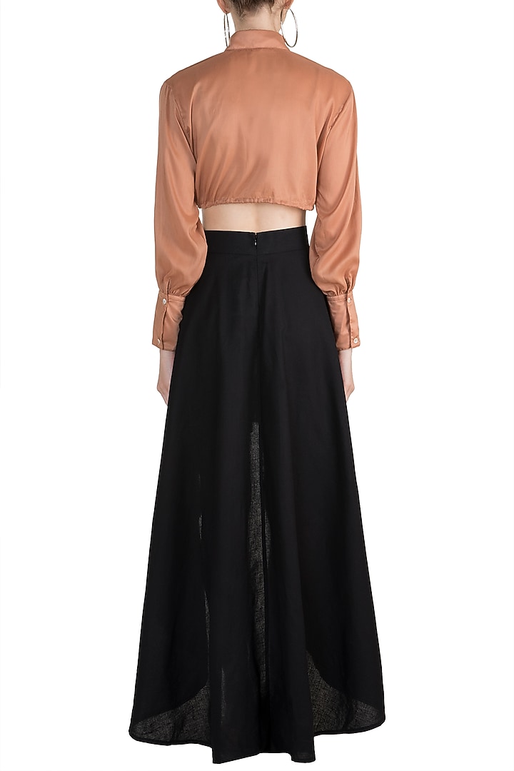 Black Monochrome High-Low Skirt by House of Sohn at Pernia's Pop Up Shop