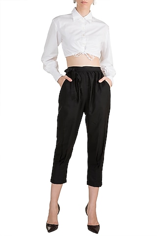 Black Elasticated Pants by House of Sohn