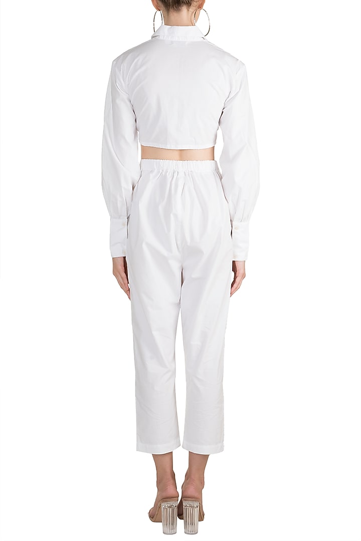 White Elasticated Tie-Up Pants by House of Sohn at Pernia's Pop Up Shop