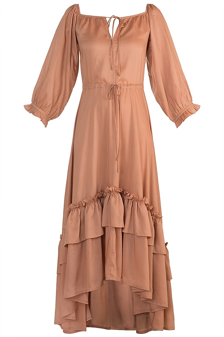 Blush Pink Tiered Ruffled Dress by House of Sohn