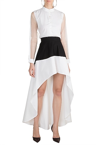 White High-Low Skirt by House of Sohn