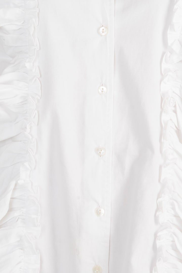 White Cold Shoulder Ruffled Summer Dress by House of Sohn at Pernia's Pop Up Shop