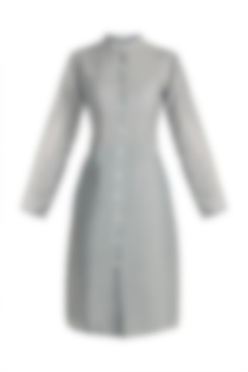 Sky Blue Chinese Collared Shirt dress by House of Sohn