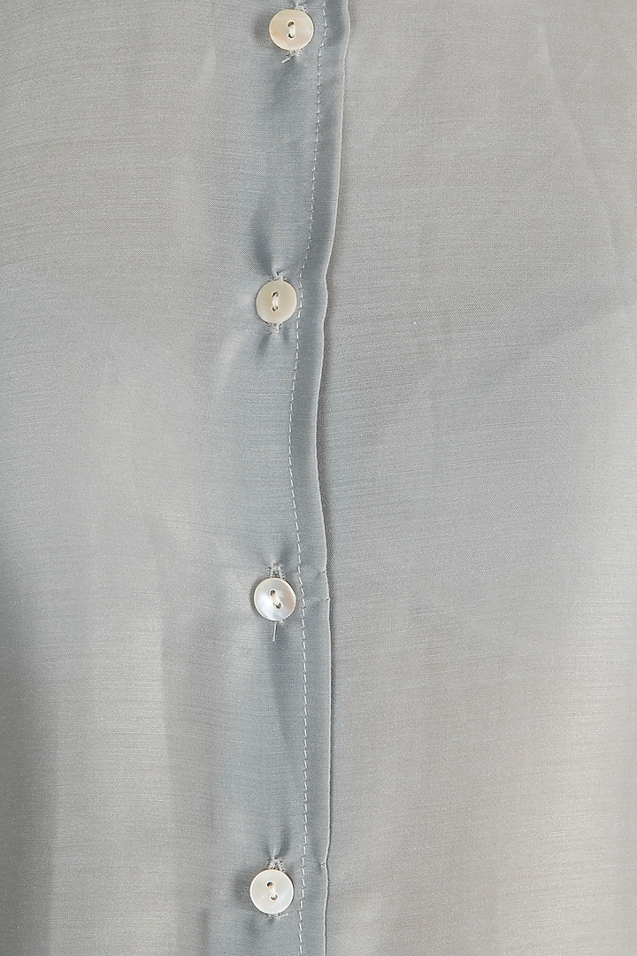 Sky Blue Chinese Collared Summer Shirt Dress by House of Sohn at Pernia's Pop Up Shop