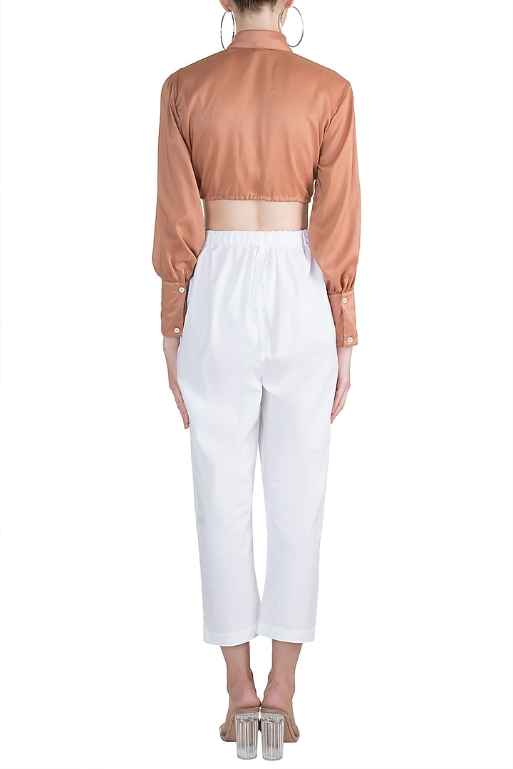 Blush Pink Drawstring Crop Top by House of Sohn at Pernia's Pop Up Shop