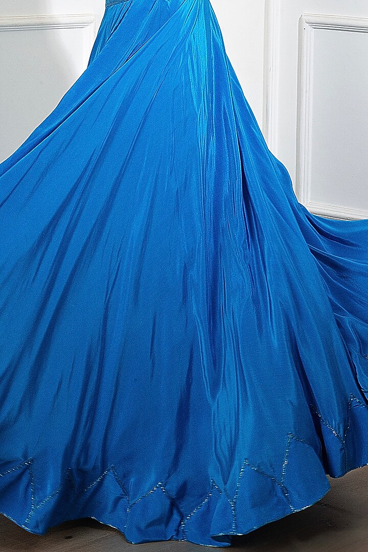 Teal Blue Wedding Lehenga Set by Harshita Singhvi at Pernia's Pop Up Shop