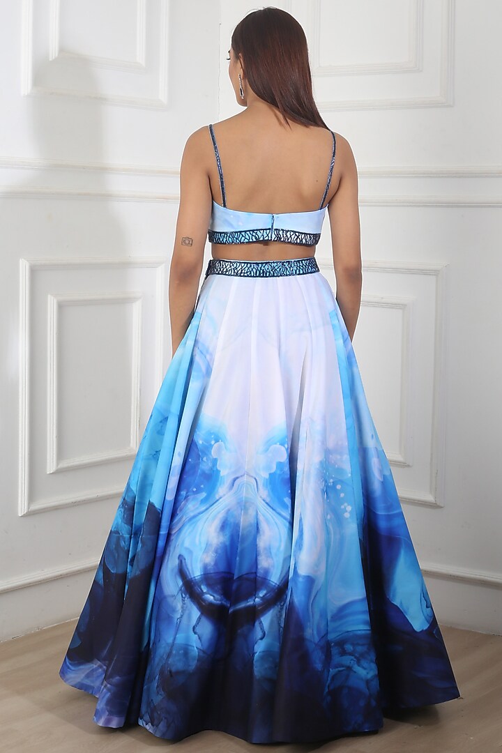 White Printed Wedding Lehenga Set by Harshita Singhvi at Pernia's Pop Up Shop
