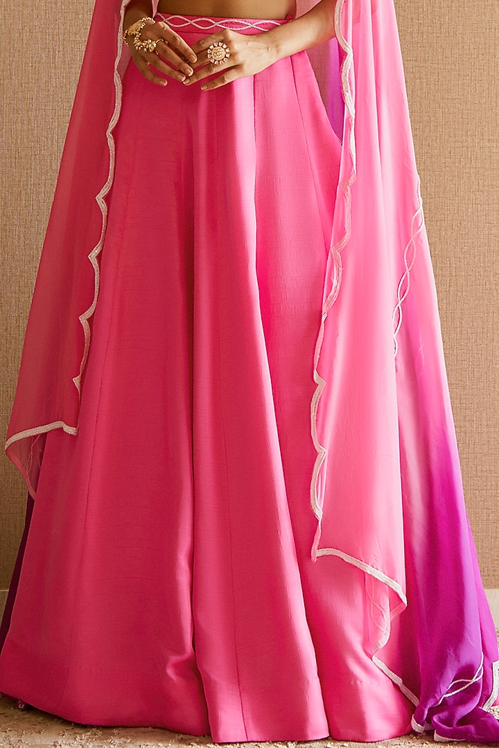 Baby Pink Silk Cutdana Embroidered Wedding Lehenga Set by Harshita Singhvi at Pernia's Pop Up Shop