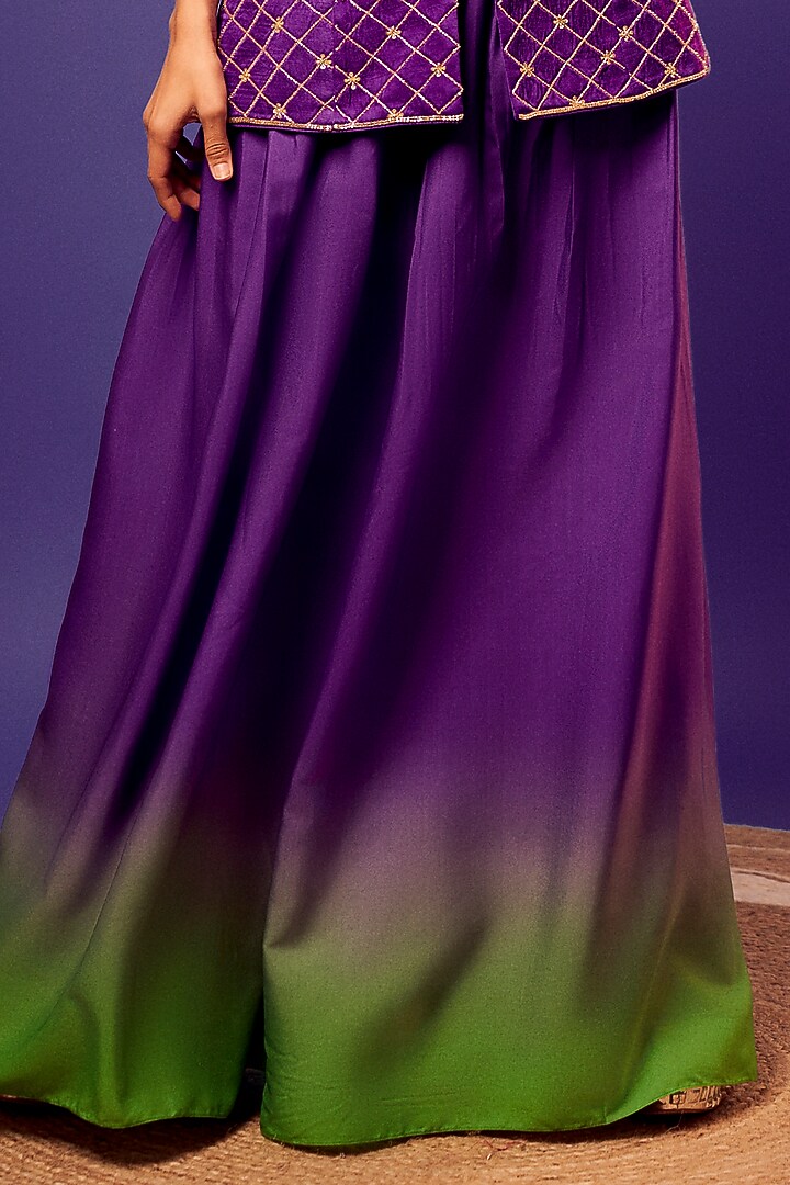 Purple Silk Sequins Work Kurta Set by Harshita Singhvi at Pernia's Pop Up Shop