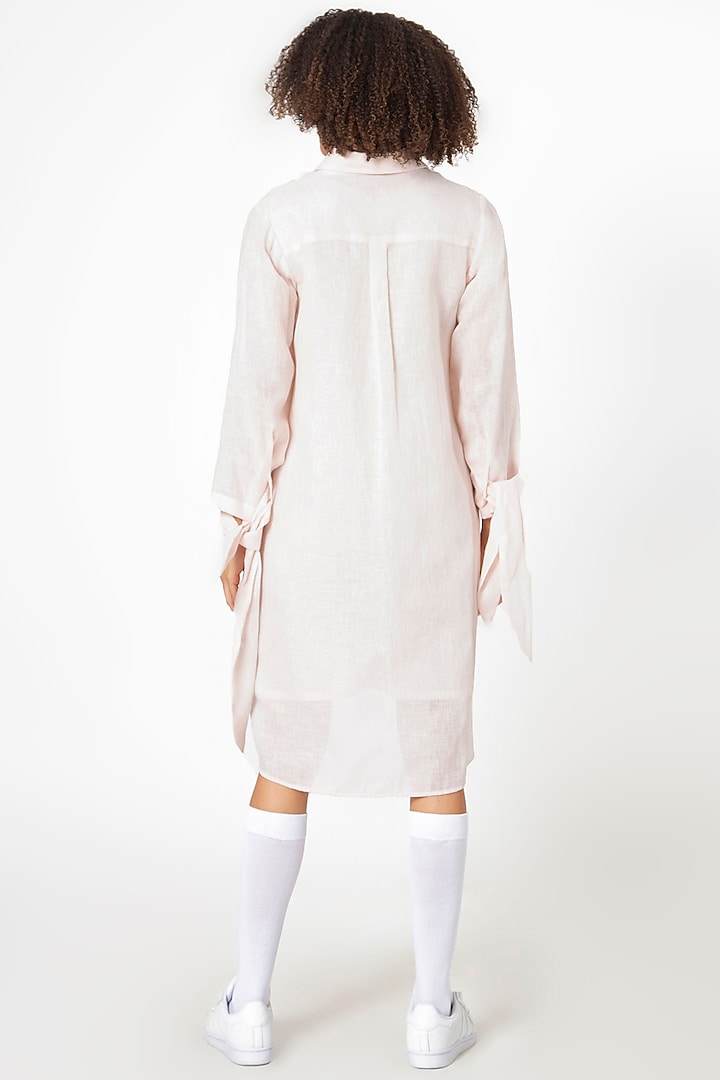 Blush Pink Cotton Linen Shirt by House of THL at Pernia's Pop Up Shop