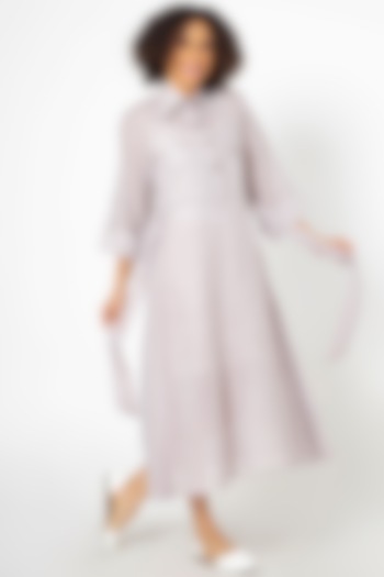 Purple Cotton Linen A-line Maxi Dress by House of THL