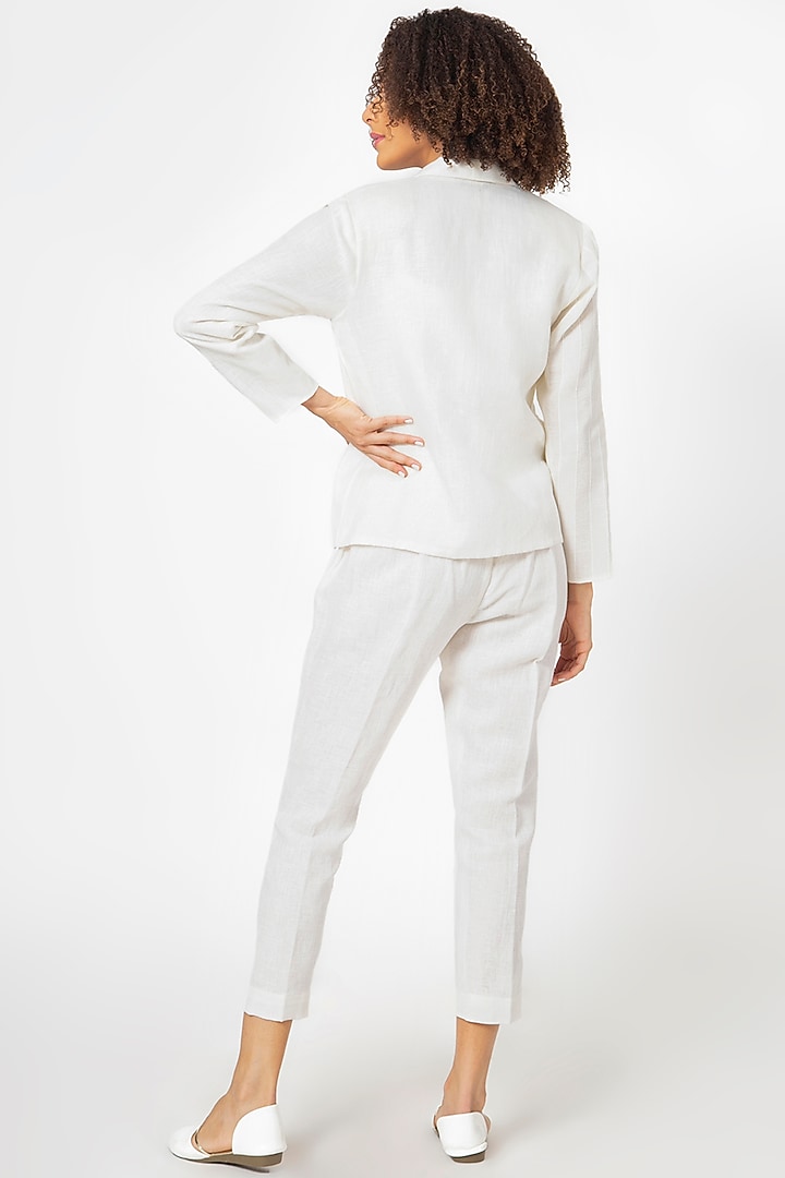 White Embellished Jacket Set by House of THL at Pernia's Pop Up Shop