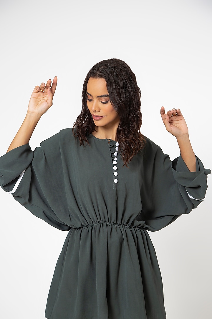 Bottle Green Cotton Blend Pant Set by House of THL at Pernia's Pop Up Shop