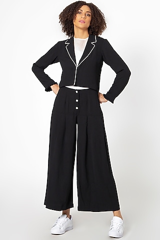 Black Cotton Blend Co-Ord Set by House of THL