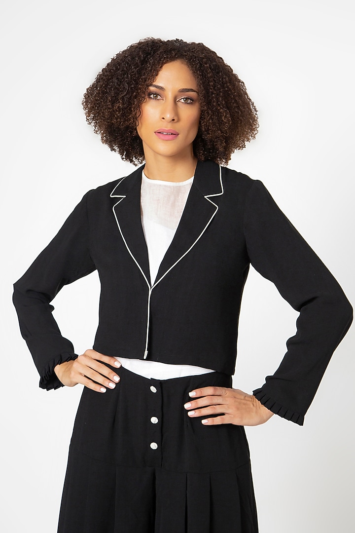 Black Cotton Blend Co-Ord Set by House of THL at Pernia's Pop Up Shop