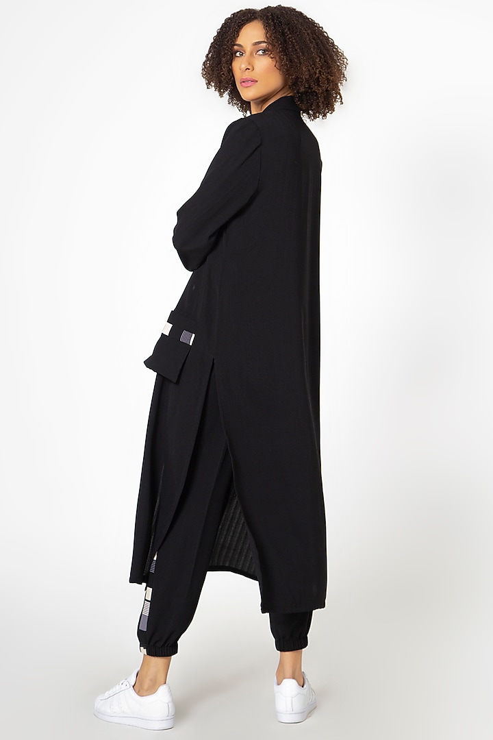 Black Cotton Blend Pant Set by House of THL at Pernia's Pop Up Shop