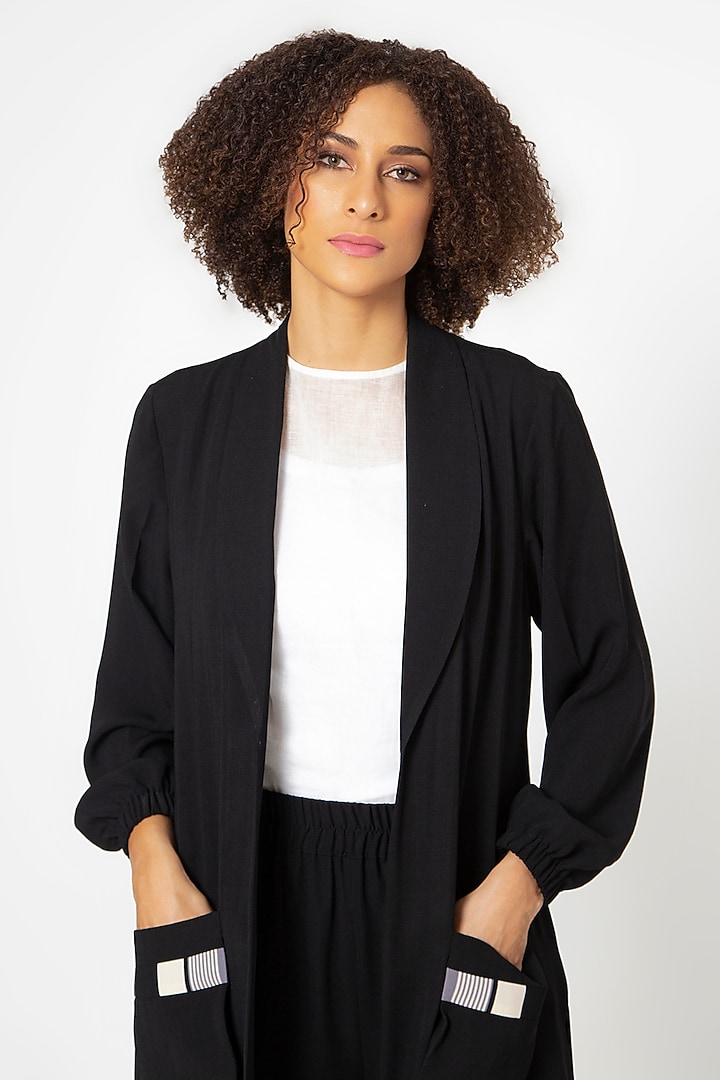 Black Cotton Blend Pant Set by House of THL at Pernia's Pop Up Shop