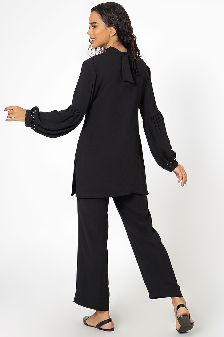Black Cotton Blend Co-Ord Set by House of THL at Pernia's Pop Up Shop
